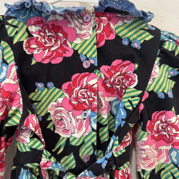 Vintage Mousefeathers Dress Girls 6 Floral Lace Trim Peasant Bohemian Pageant - Picture 9 of 10